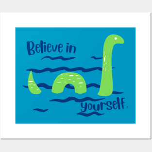 Believe Sea Monster Green Posters and Art